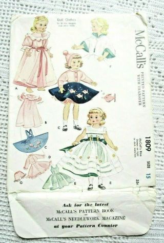 1809 Vintage Knit&sewing Pattern&transfers 1953 15  Maggie&alice " Doll Clothes
