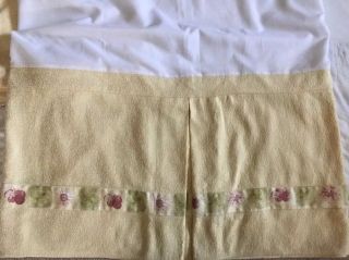 Vntg Waverly Full/double Bedskirt Sunny Yellow Vine Textured Floral Watercolor