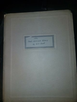 Vintage Typed Personal Family Story " The Cook - Osgood Story " By H.  R.  Cook