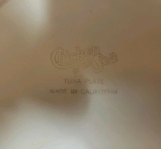 VINTAGE CHICKEN OF THE SEA TUNA Plate 10 Inch Bauer Pottery California 2