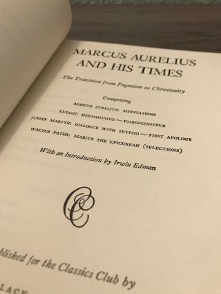 Classics Club Vintage Book Meditations Marcus Aurelius 1945 Hardcover HC 5