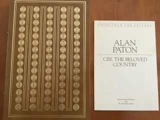 Cry The Beloved Country By Alan Paton Franklin Library Signed 60 Series