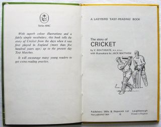 Vintage Ladybird Book - The Story of Cricket - Games Series 606C - 15p Very Good 5