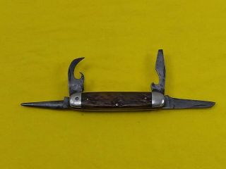 Vintage Multi Tool Unbranded Pocket Knife Made In Usa Very Unique Piece