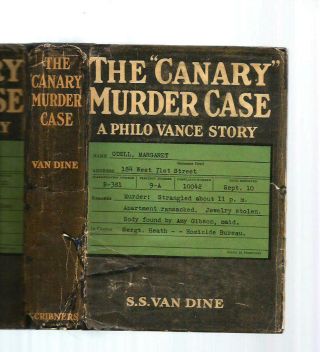 The Canary Murder Case By S.  S.  Van Dine 1927 True 1st Edition Hc In Dj