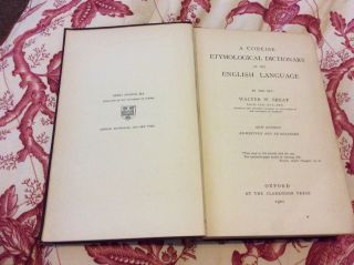 A Concise Etymological Dictionary Of The English Language Dated 1901