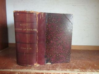 Old History Of England Leather Book 1855 King William Iii Queen Mary Parliament
