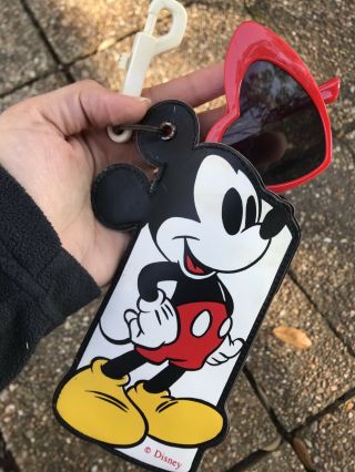 Vintage Disney Mickey Mouse Keychain Pouch Sunglasses Glasses Holder