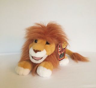 Vintage 1993 Disney The Lion King Roaring Simba Plush Puppet Mattel 12”