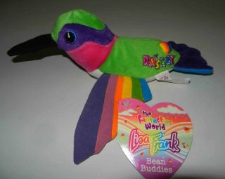 Vintage Lisa Frank Dashly Hummingbird Rainbow Bean Buddies Plush W/tag 1998