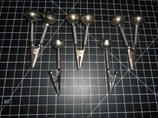 5 Vintage Fishing Bite Bell Fishing Rod Stalk Bells With Clamp Tips