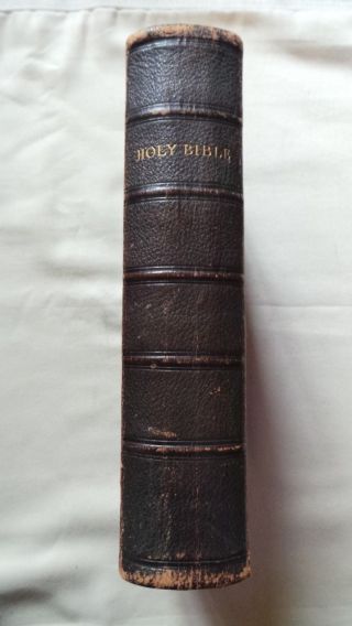 1867 Leather Family Holy Bible Watkins Binding