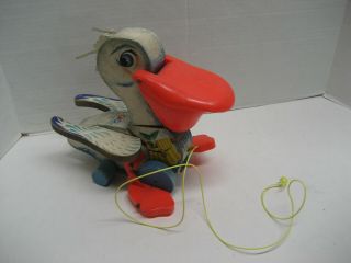 Vintage Fisher Price Pull Toy 794 Big Bill Pelican Great