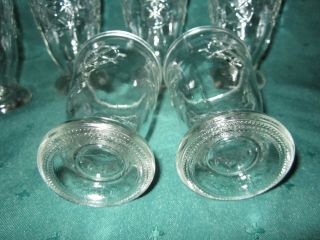6 Clear Glass ' Ship Wheel ' Juice/Shot Glasses VG Vintage 5