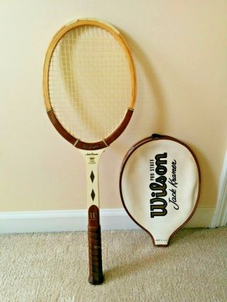 Vintage Wilson Jack Kramer Pro Staff Wooden Tennis Racket With Cover