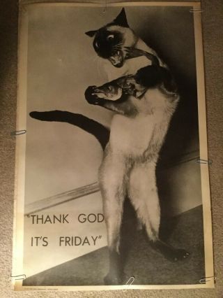 Thank God It’s Friday Vintage Black And White Poster