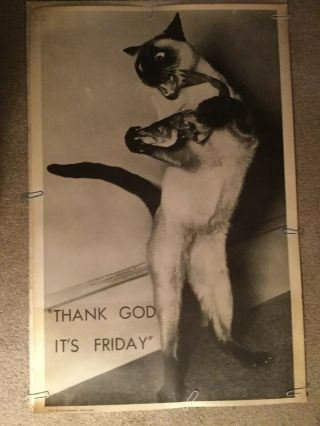 Thank God It’s Friday Vintage Black And White Poster 2
