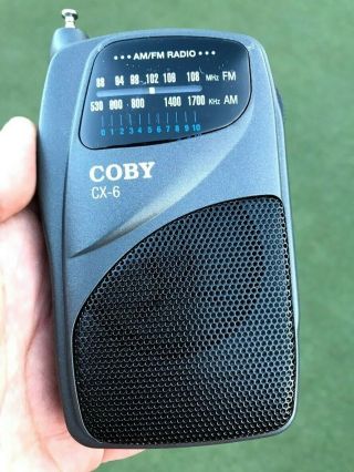Vintage Coby Cx - 6 Mini Personal Portable Am/fm Pocket Radio