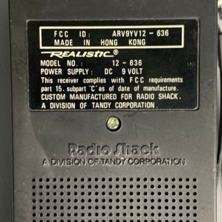 Vintage Radio Shack Realistic AM/FM Pocket Radio Cat.  No.  12 - 636 4