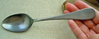Vintage U.  S.  Military Mess Hall Large Serving Spoon By Wallco Stainless,  8 1/2 " L
