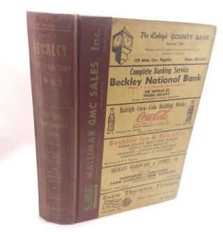 R.  L.  Polk Hardback 1963 City Directory Beckley West Virginia Wv Vintage Ads