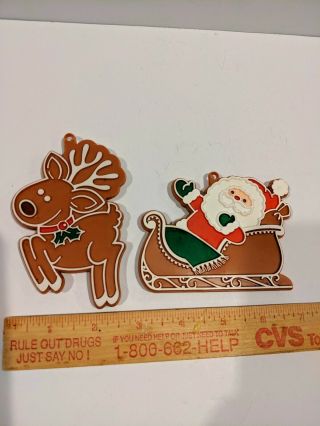 Hallmark Vintage Painted Plastic Cookie Cutter Santa 
