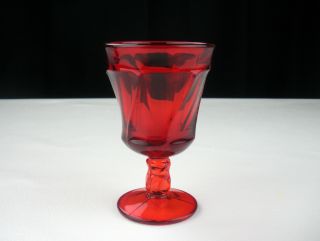 Fostoria Jamestown Ruby Red Wine Glass,  Vintage Pressed 3 Oz,  4 3/8 "