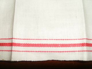 (2) Vintage Linen Red Stripe Kitchen Towels,  Long,  Nos