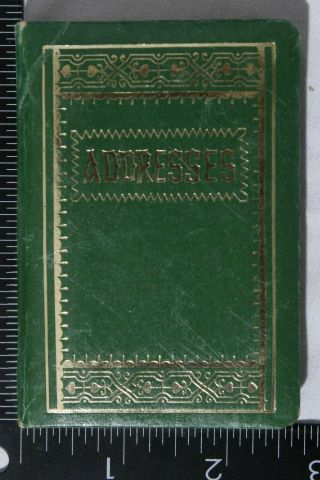 Vintage Address Book Leather Bound Pocket Size