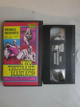 Two Thousand Maniacs Vhs 1964 1996 Version Horror Vintage
