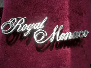 Vintage Dodge Royal Monaco Script Metal Emblem 3811506 11249a
