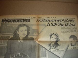 Gone With the Wind,  October 1938,  1st ed,  w/ Movie Program and clippings 2