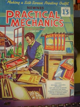 F J Camm Practical Mechanics June 1957 Silk Screen Printing Outfit Rocking Horse