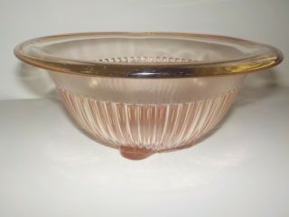 Vintage Pink Depression Glass Ribbed 6 3/4 " Mixing Nesting Bowl 1930 