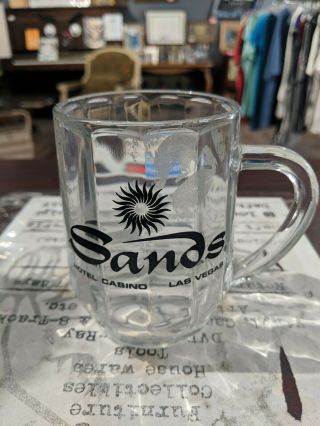 Vintage Glass Mug The Sands Hotel Casino Las Vegas