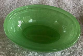 Vintage Bunny Rabbit Dish Green Glass Covered on a Nest 2 Piece Trinket Candy 4