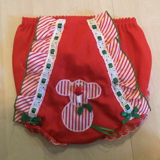 Vintage Isaacson - Carrico Baby Christmas Bloomer Diaper Cover Size 4 Lace Mouse