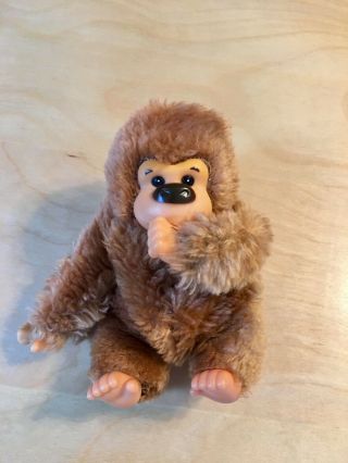 Vintage Russ Berrie Baby Gonga Stuffed Plush Thumb Sucking Gorilla Tan Monkey 5”