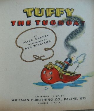 3 Vintage Whitman Tell - a - Tale Books TOMMY TRACTOR,  SNEEZER,  TUFFY THE TUGBOAT 4