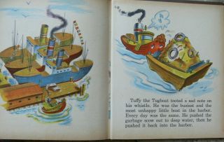 3 Vintage Whitman Tell - a - Tale Books TOMMY TRACTOR,  SNEEZER,  TUFFY THE TUGBOAT 5
