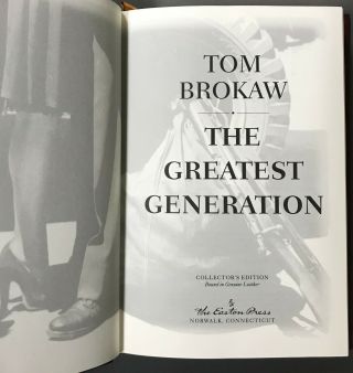 Signed/Limited Edition Tom Brokaw The Greatest Generation Easton 1999 3