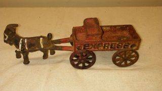 Vintage Cast Iron Express Wagon/cart With Goat No Driver