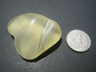 Sea Glass,  Large Thick Piece Of Vintage Yellow
