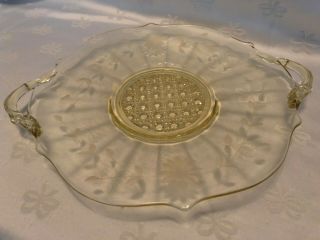 Vintage Lancaster Yellow Topaz Depression Glass Etched Glass