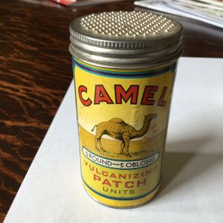 Near Vintage Camel Vulcanizing Patch Units Can And Contents