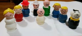 8/16.  9 Vintage Fisher - Price Little People Pretend Play Assorted