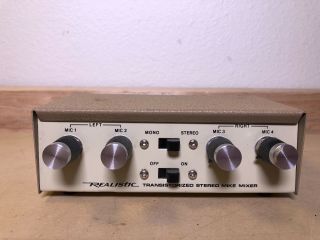 Vintage Realistic Transistorized Stereo Mike Mixer Microphone Mic 4 Inputs