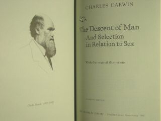 THE DESCENT OF MAN - CHARLES DARWIN - FRANKLIN LIBRARY - GREAT BOOKS - LEATHER 4