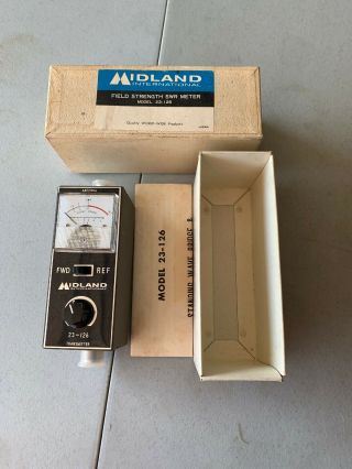 Vintage Midland Field Strenght Swr Meter Model 23 - 126 W/box,  Directions