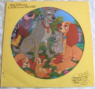 1980 Vintage Lady And The Tramp Picture Disc Walt Disney Movie Peggy Lee